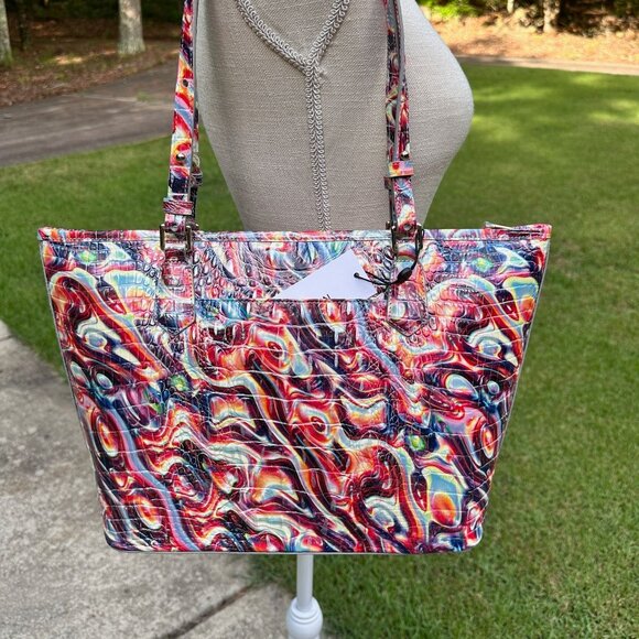 Brahmin Disco Melbourne Medium Asher Croc Embossed Tote NWT - Picture 3 of 16